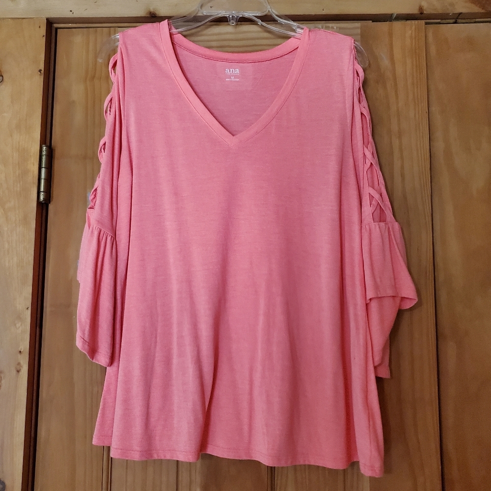 Women's flowy criss cross sleeve blouse
